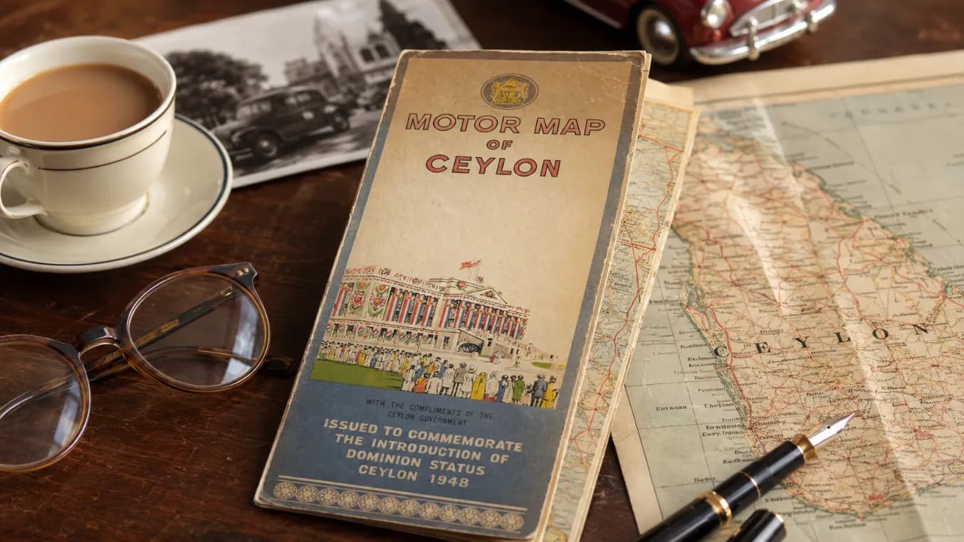 1948 Motor Map of Ceylon