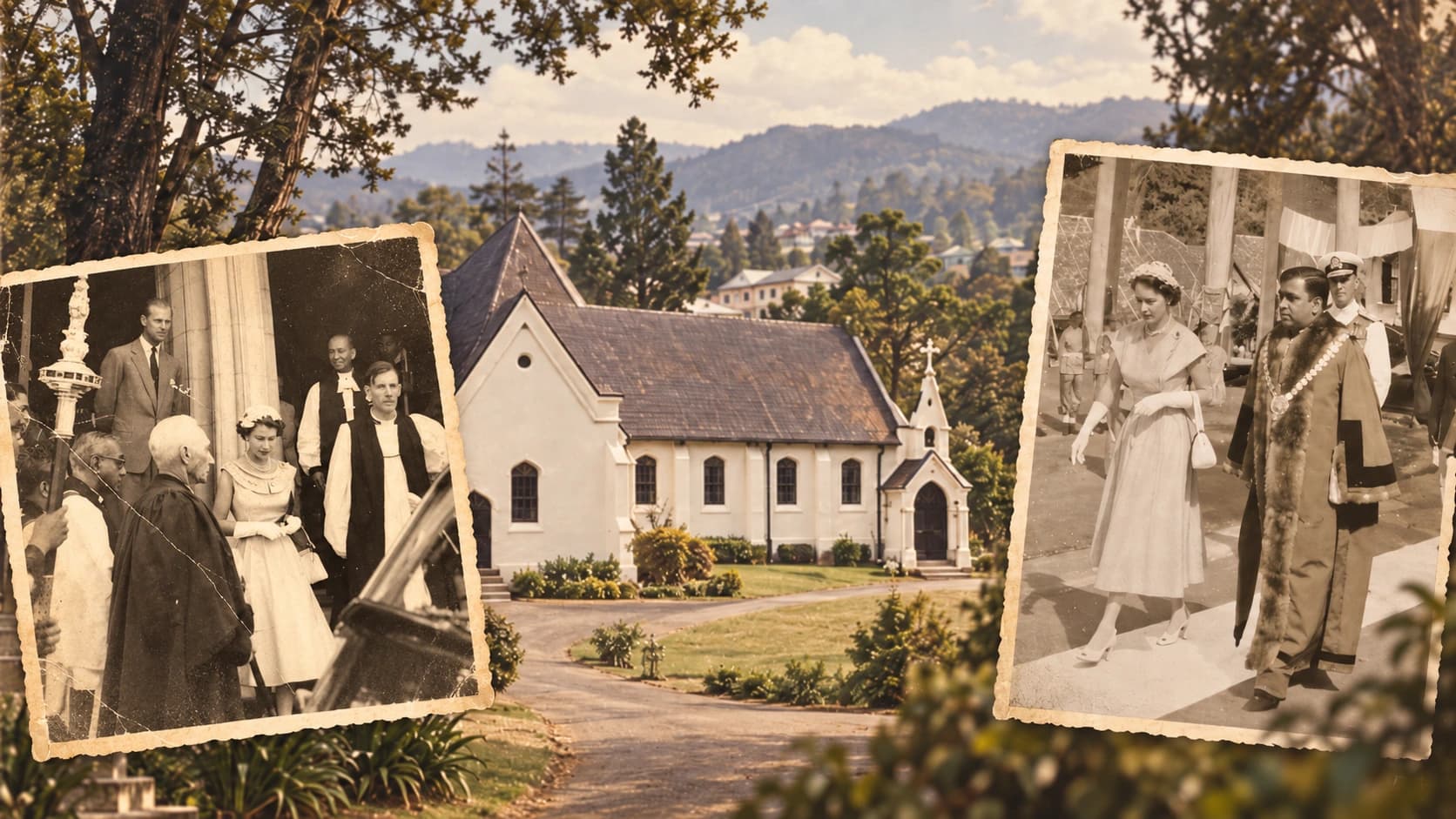 Queen Elizabeth II in Nuwara Eliya: A Royal Walk Through Holy Trinity Church in 1954