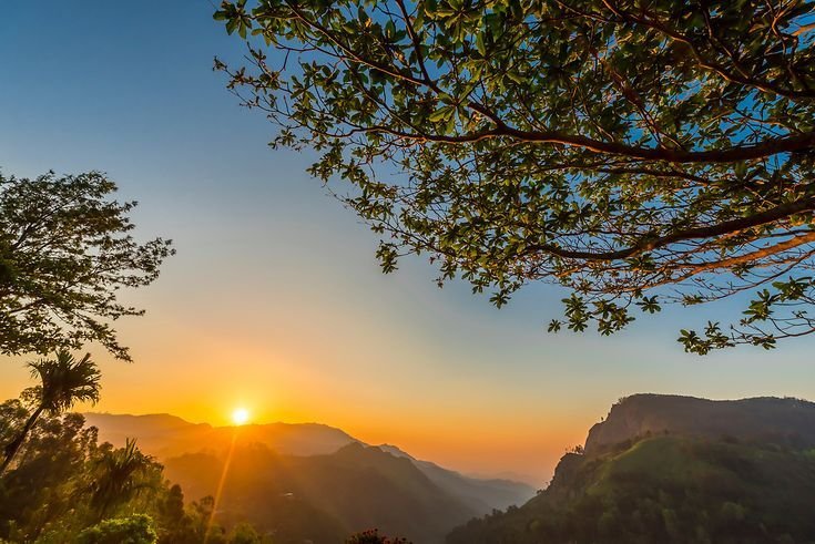 Sunrise at Ella Sunset at Galle